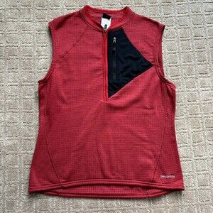 Patagonia Vintage Regulator Vest Women Large Red 1/2 Zip Pullover Polartec Hike